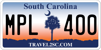 SC license plate MPL400
