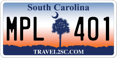 SC license plate MPL401