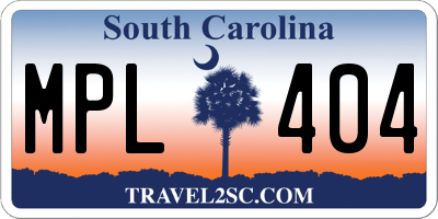 SC license plate MPL404