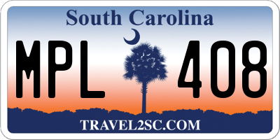 SC license plate MPL408