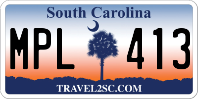 SC license plate MPL413