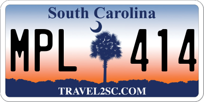 SC license plate MPL414