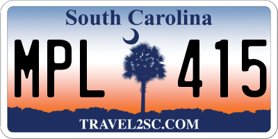 SC license plate MPL415