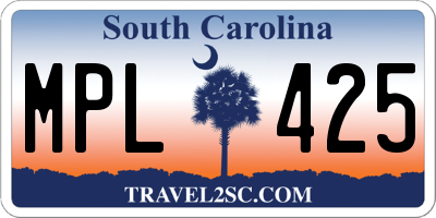 SC license plate MPL425
