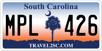 SC license plate MPL426