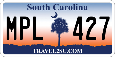 SC license plate MPL427