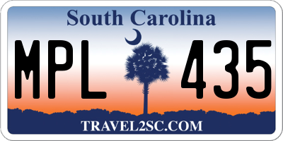 SC license plate MPL435