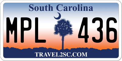 SC license plate MPL436