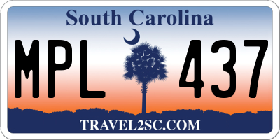 SC license plate MPL437