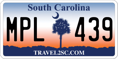 SC license plate MPL439