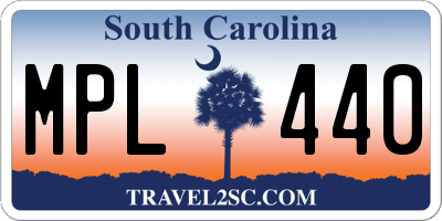 SC license plate MPL440