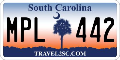 SC license plate MPL442