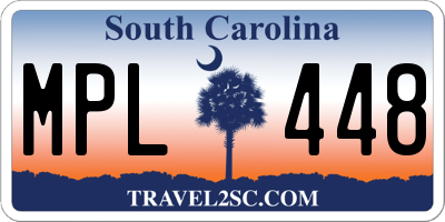 SC license plate MPL448