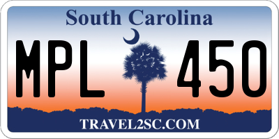 SC license plate MPL450