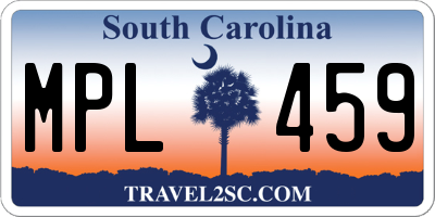 SC license plate MPL459