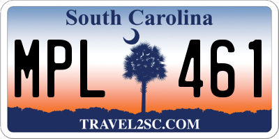 SC license plate MPL461