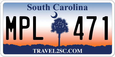SC license plate MPL471