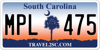 SC license plate MPL475