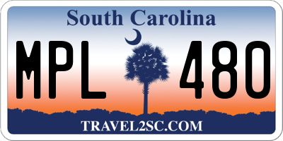 SC license plate MPL480
