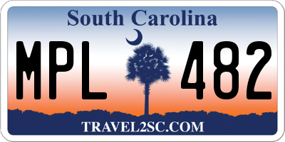 SC license plate MPL482