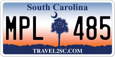 SC license plate MPL485