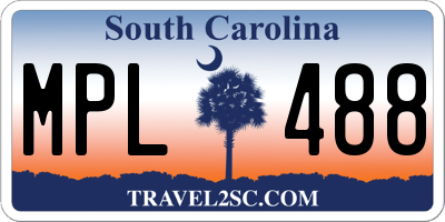 SC license plate MPL488
