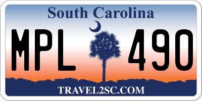 SC license plate MPL490