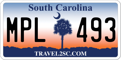 SC license plate MPL493