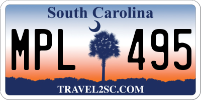 SC license plate MPL495