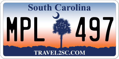 SC license plate MPL497