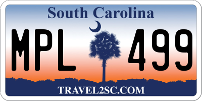 SC license plate MPL499