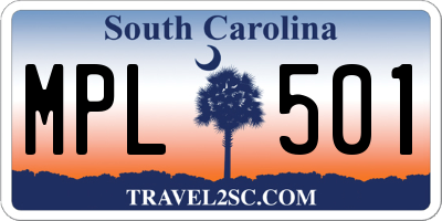 SC license plate MPL501