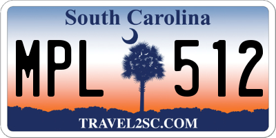 SC license plate MPL512