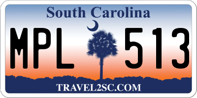SC license plate MPL513