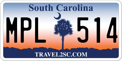 SC license plate MPL514