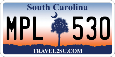 SC license plate MPL530