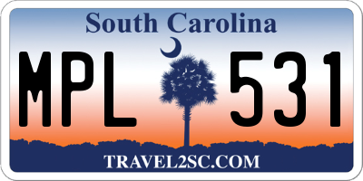 SC license plate MPL531