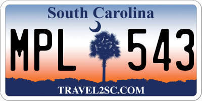 SC license plate MPL543