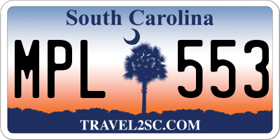 SC license plate MPL553