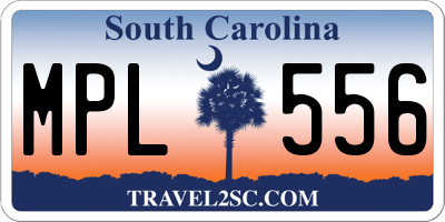 SC license plate MPL556