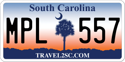 SC license plate MPL557