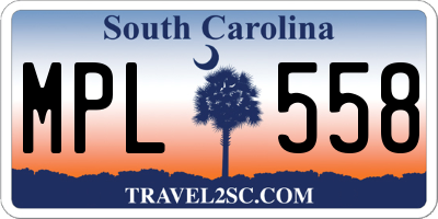 SC license plate MPL558