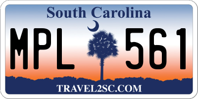 SC license plate MPL561
