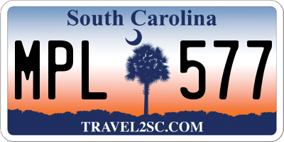 SC license plate MPL577