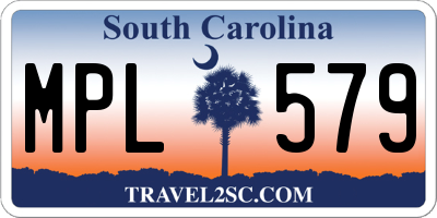 SC license plate MPL579