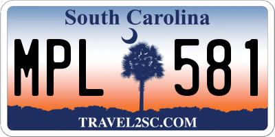 SC license plate MPL581