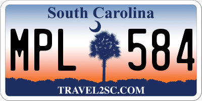 SC license plate MPL584