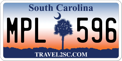 SC license plate MPL596