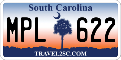 SC license plate MPL622