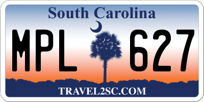 SC license plate MPL627